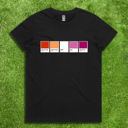 Pantone Pride Flag - Local hand printed unisex t-shirt - rainbow, trans, non-binary, lesbian, saphhic pan, bi, ace, aro
