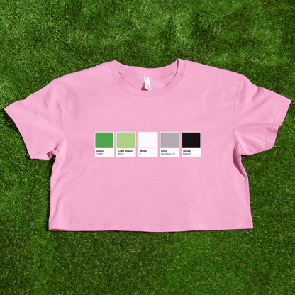 Pantone pride flag - Rainbow, Trans, Non-binary, Lesbian, Sapphic, Pan, Bi, Ace, Aro - crop tee