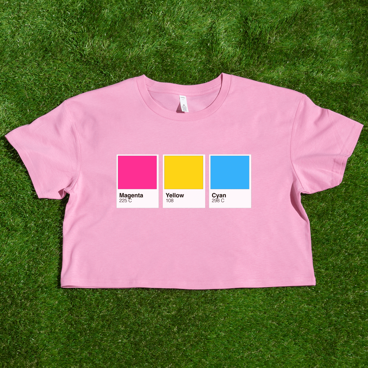 Pantone pride flag - Rainbow, Trans, Non-binary, Lesbian, Sapphic, Pan, Bi, Ace, Aro - crop tee