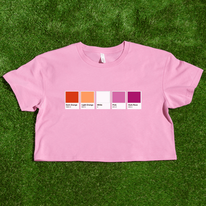 Pantone pride flag - Rainbow, Trans, Non-binary, Lesbian, Sapphic, Pan, Bi, Ace, Aro - crop tee