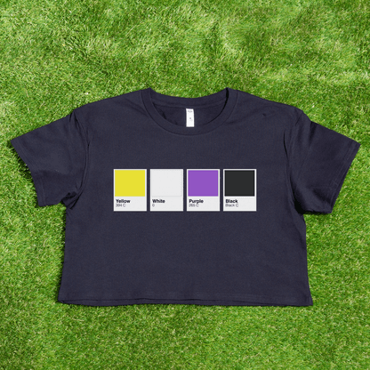 Pantone pride flag - Rainbow, Trans, Non-binary, Lesbian, Sapphic, Pan, Bi, Ace, Aro - crop tee