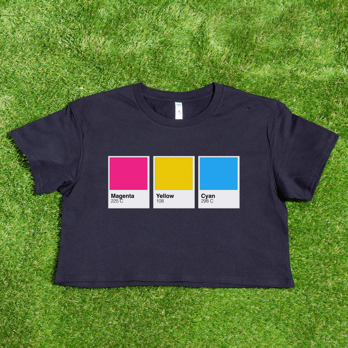 Pantone pride flag - Rainbow, Trans, Non-binary, Lesbian, Sapphic, Pan, Bi, Ace, Aro - crop tee