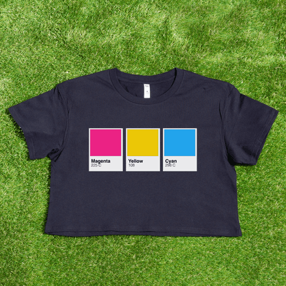 Pantone pride flag - Rainbow, Trans, Non-binary, Lesbian, Sapphic, Pan, Bi, Ace, Aro - crop tee