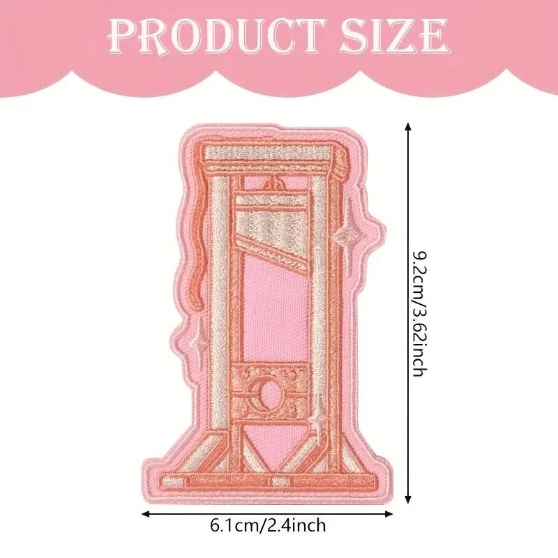 Pink Guillotine - Embroidered Iron On Patch