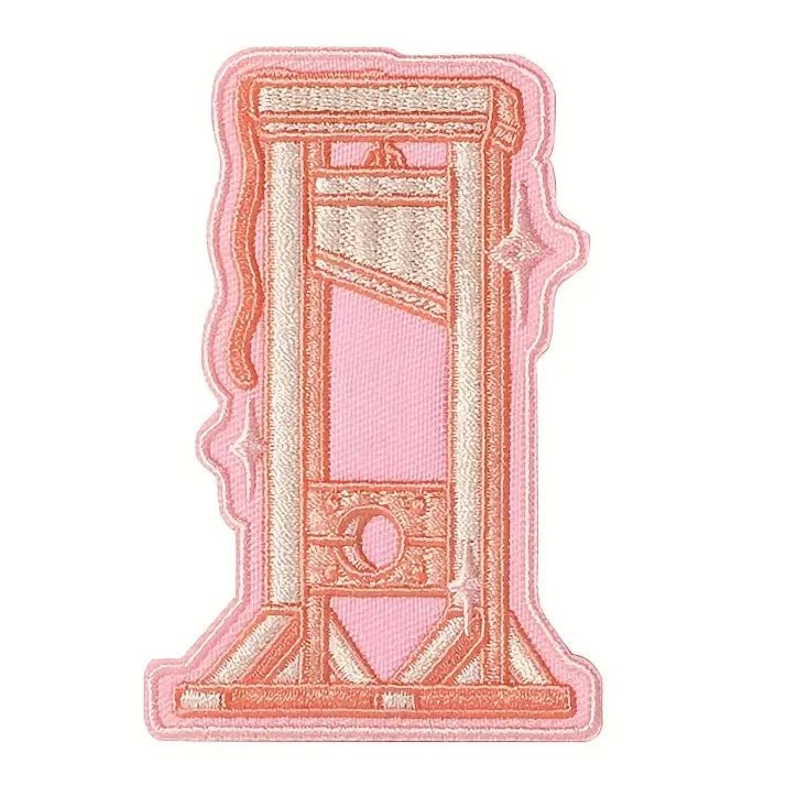 Pink Guillotine - Embroidered Iron On Patch Pink guillotine embroidered iron on patch