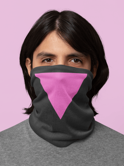 Pink Triangle LGBTIQA Resistance Lightweight Neck Gaiter - Face Mask from a Queer Owned Business