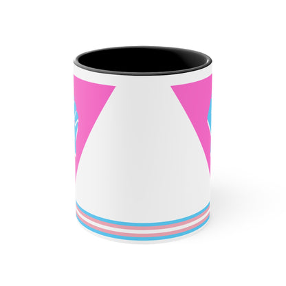 Pink Triangle trans pride resistance - colourful accent mug