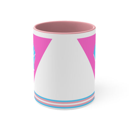 Pink Triangle trans pride resistance - colourful accent mug