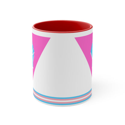 Pink Triangle trans pride resistance - colourful accent mug