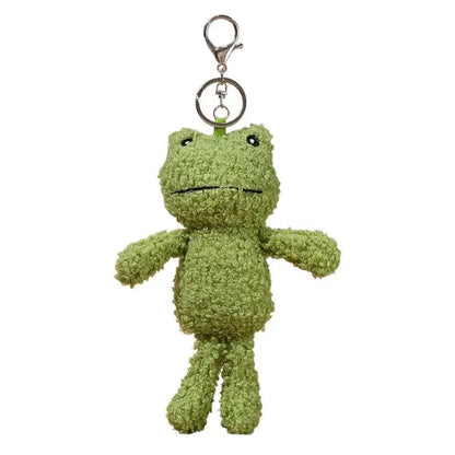 Cute green plush frog keychain bag charm