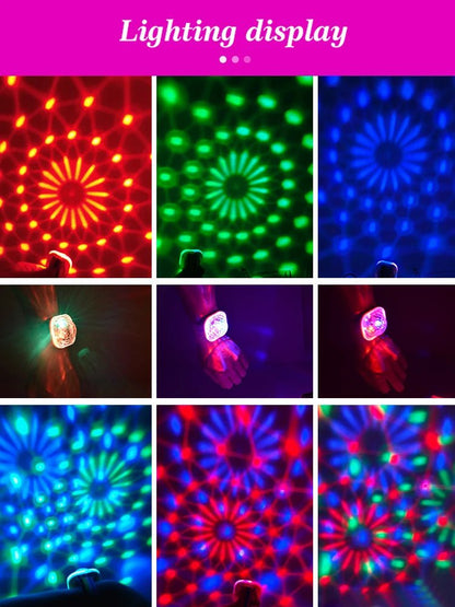 Portable re-chargeable LED Disco Light with rainbow strap