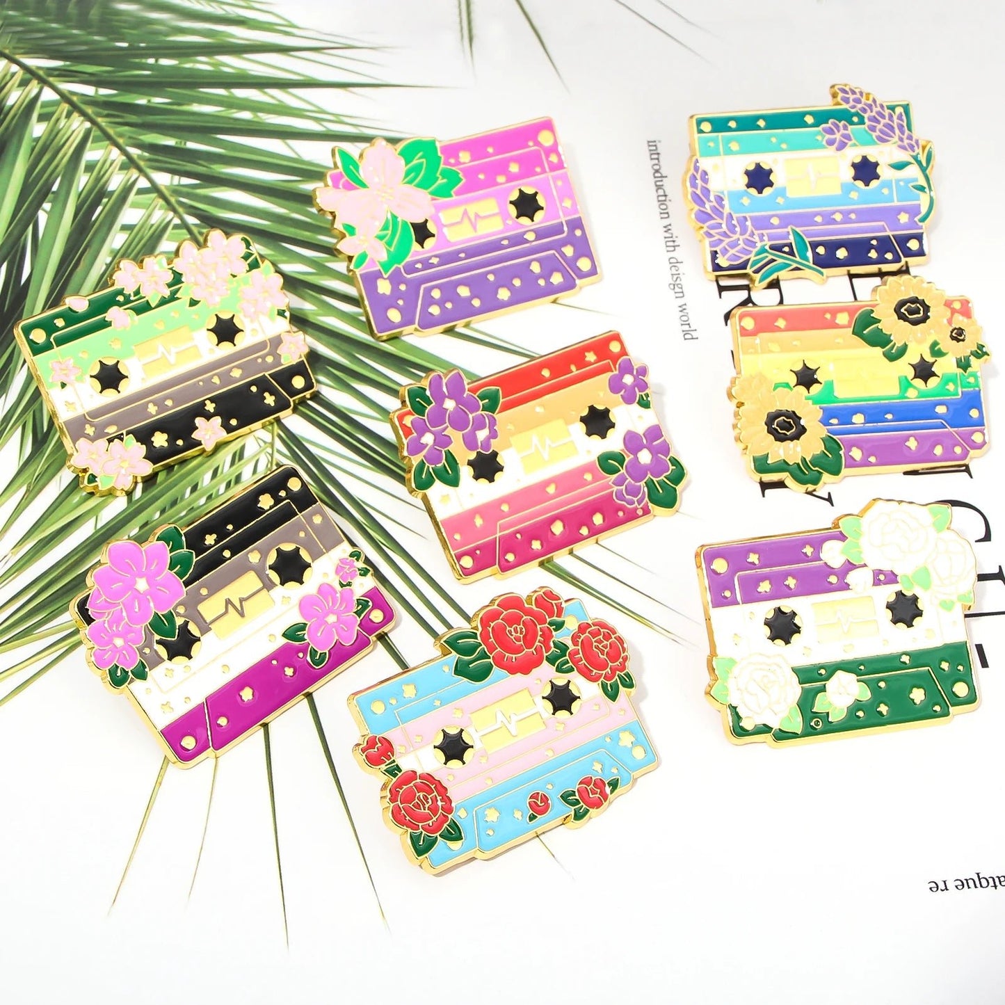 Pride Flag Cassette Tape - enamel pin - 10 flags