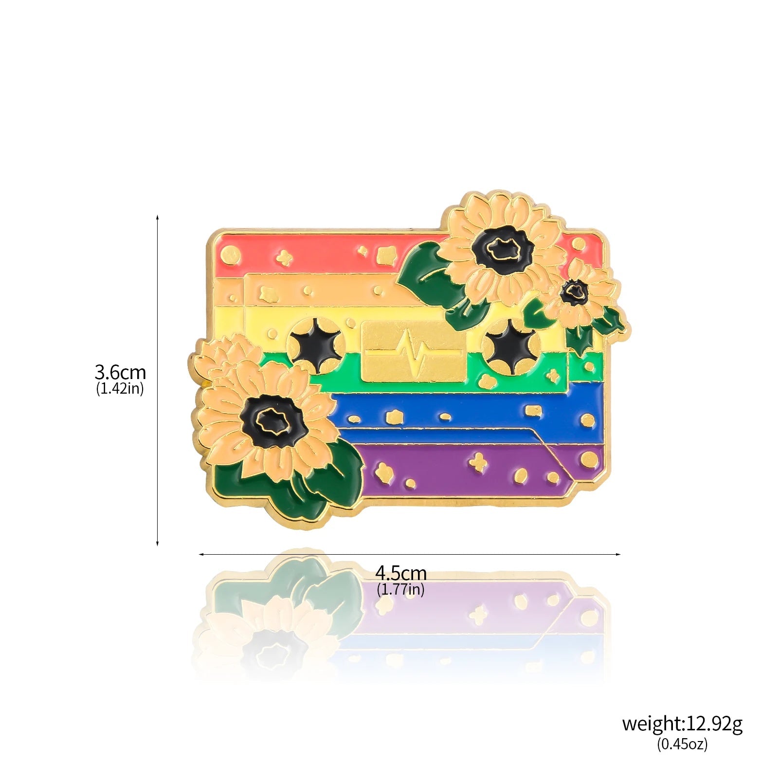 Pride Flag Cassette Tape - enamel pin - 10 flags Rainbow