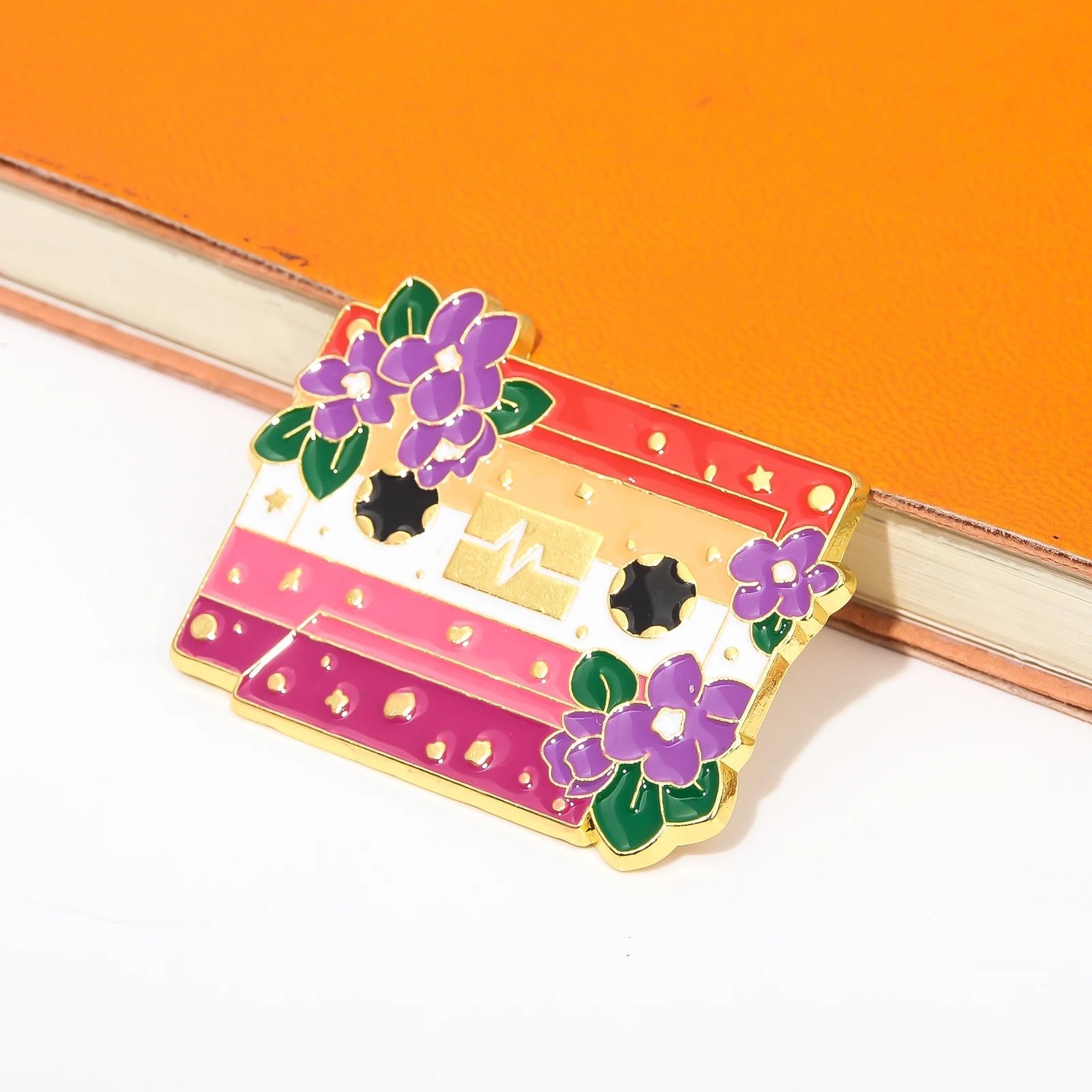 Pride Flag Cassette Tape - enamel pin - 10 flags