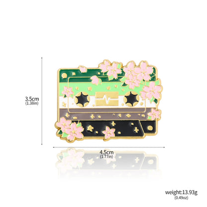 Pride Flag Cassette Tape - enamel pin - 10 flags Aromantic