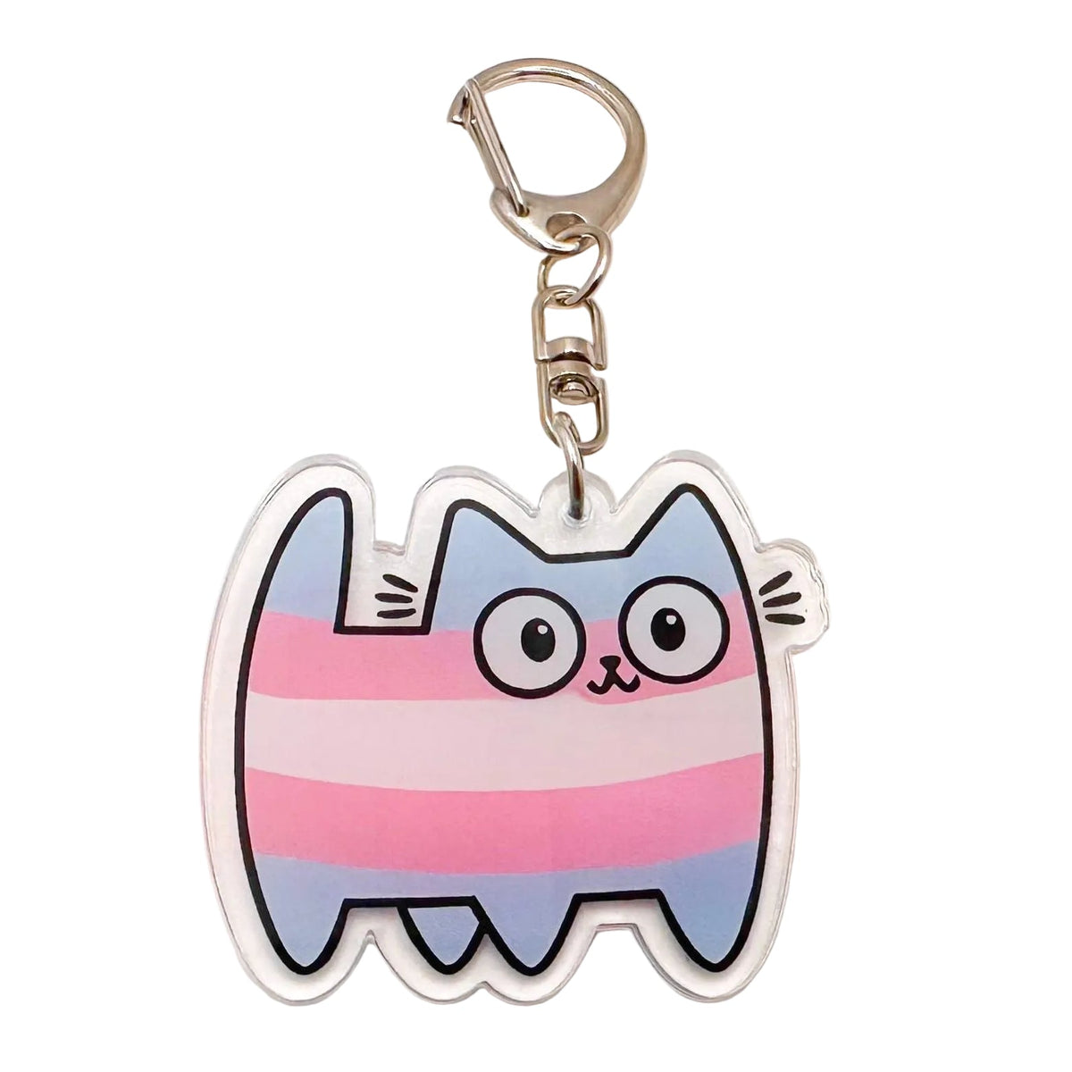 Pride Flag Cat - acrylic keyring or bag charm