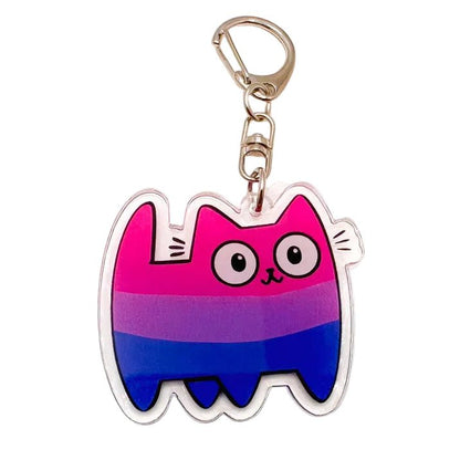 Pride Flag Cat - acrylic keyring or bag charm