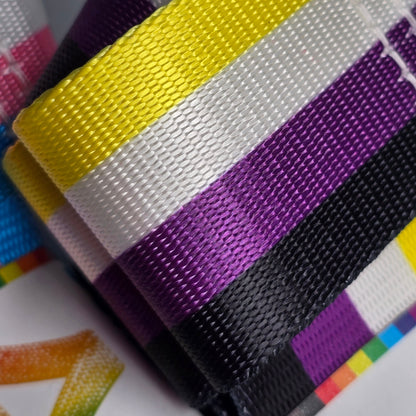 Pride Skate Leash – Gear strap.  Rainbow flag, Trans flag, Non-Binary flag