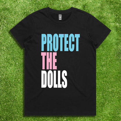 Protect The Dolls Trans Pride T-Shirt - LGBTQ+ Ally Fundraising Unisex Cotton Tee