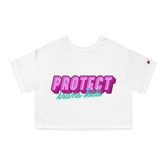Protect Trans Kids - Cropped T-Shirt White