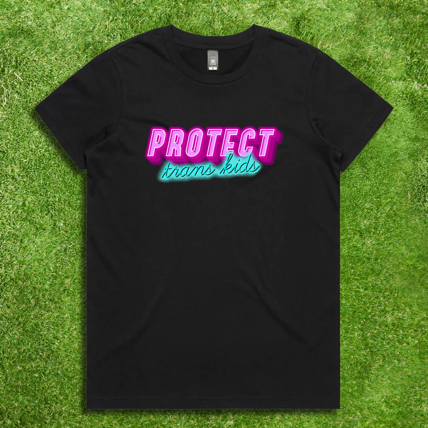 Protect Trans Kids - Local hand printed t-shirt