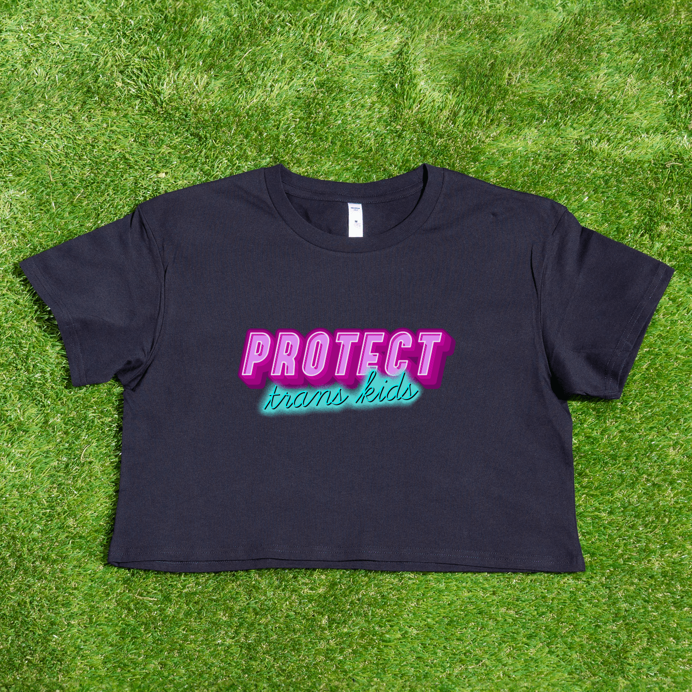 Protect Trans Kids - Locally printed crop tee
