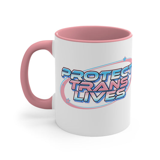 Protect Trans Lives cup -  colourful accent mug