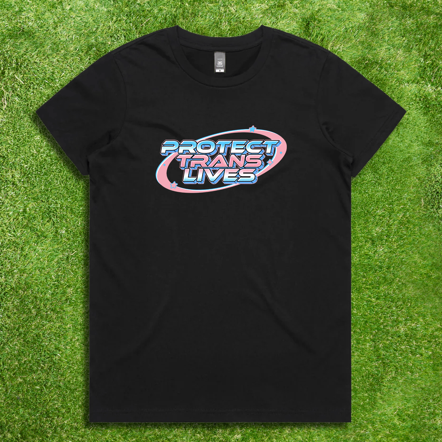 Protect Trans Lives - Local hand printed t-shirt