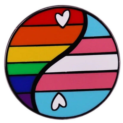 QUEER AF Heart Enamel Badge