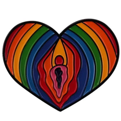 QUEER AF Heart Enamel Badge