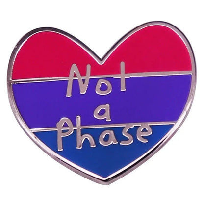 QUEER AF Heart Enamel Badge