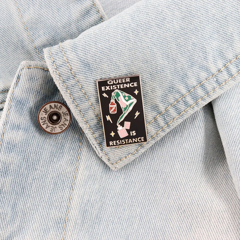Queer Existence Is Resistance - enamel pin