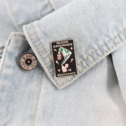 Queer Existence Is Resistance - enamel pin
