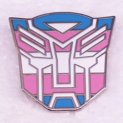 Trans pride transformer badge