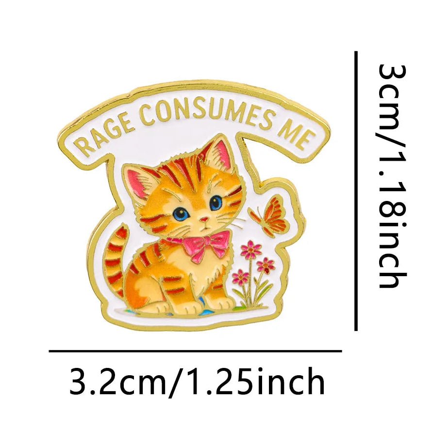 Ginger Cat-themed badge with text RAGE CONSUMES ME