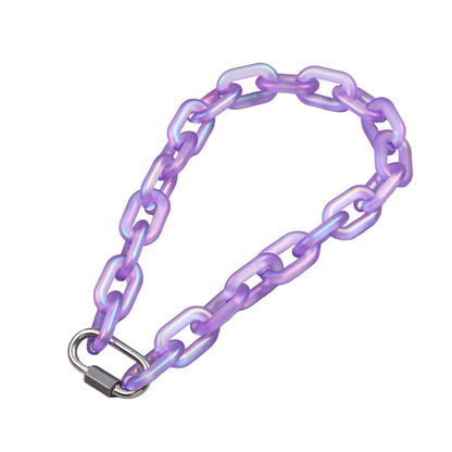 Rainbow Acrylic Chain Necklace Collar