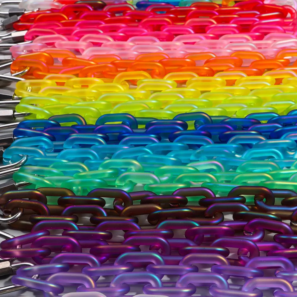 Rainbow Acrylic Chain Necklace Collar