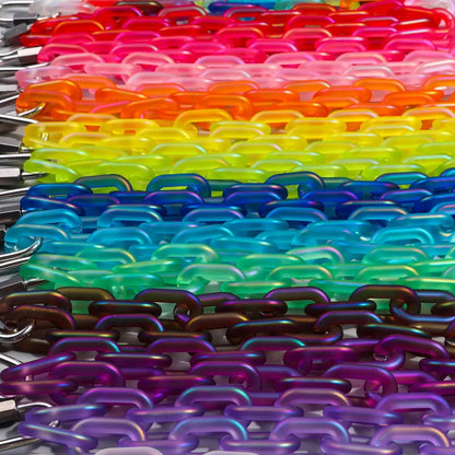 Rainbow Acrylic Chain Necklace Collar