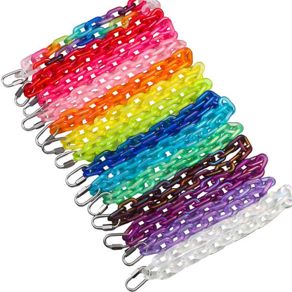 Colorful chain link rainbow punk collar necklace