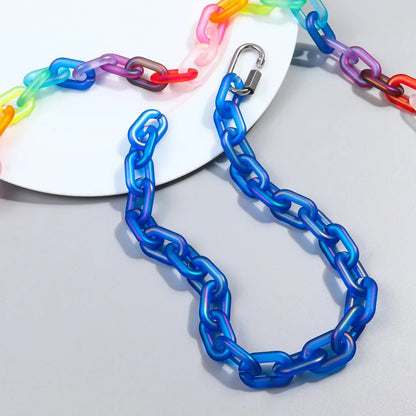 Rainbow Acrylic Chain Necklace Collar