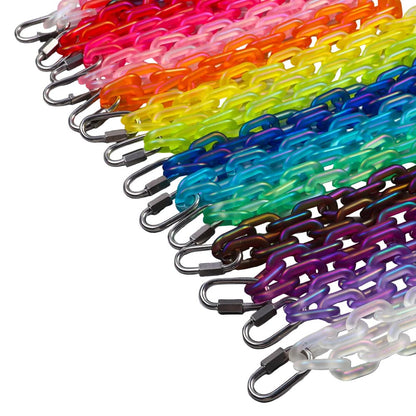 Colorful rainbow chain necklace collars with metal clips 