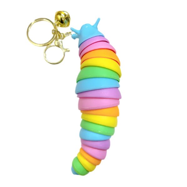 Pastel rainbow fidget toy critter keychain