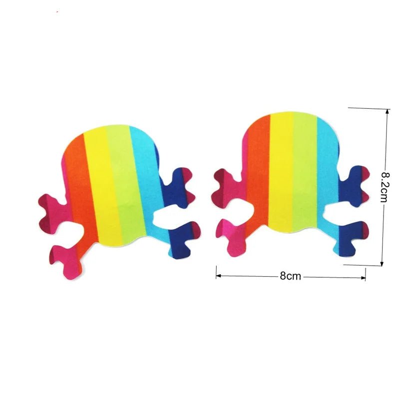 skull and crossbones pirate rainbow pasties nipple covers