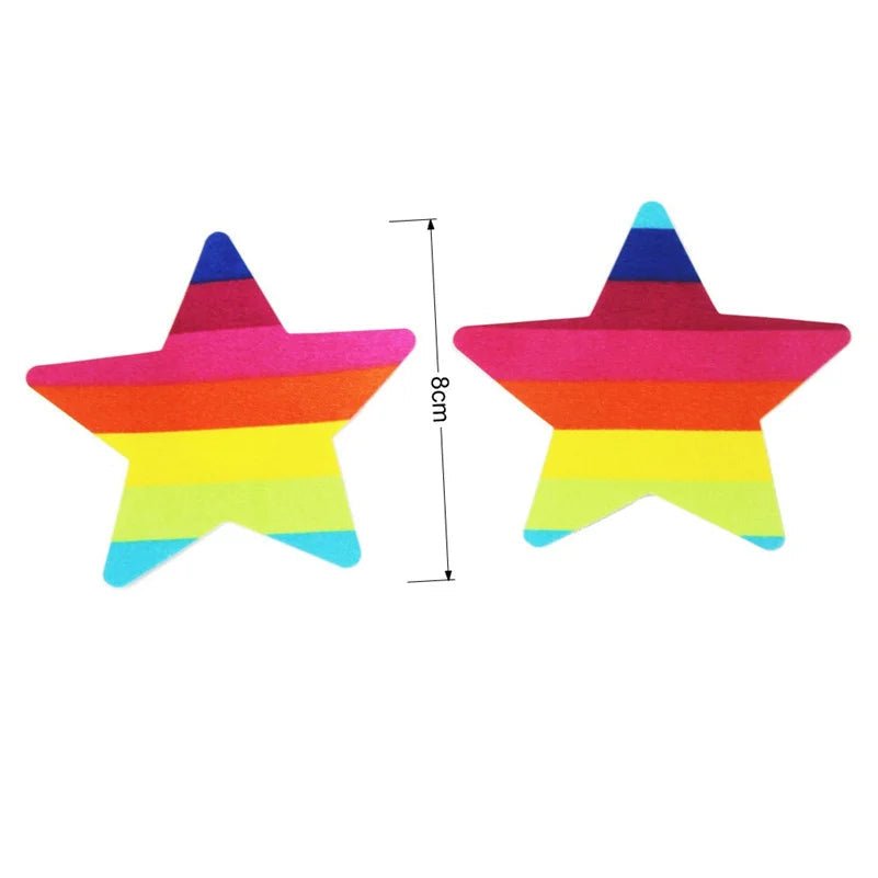 Colorful star-shaped rainbow pasties 