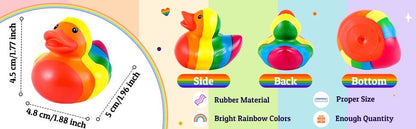 Rainbow rubber ducks 5cm