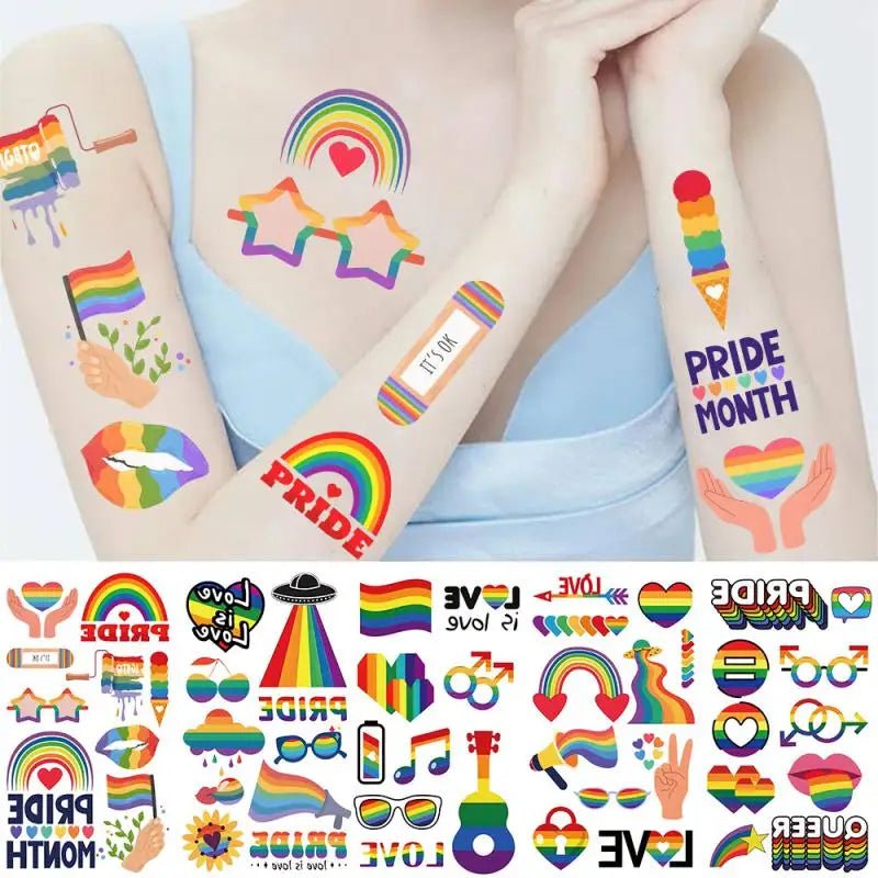 Rainbow Pride Temporary Tattoos - 10 pages