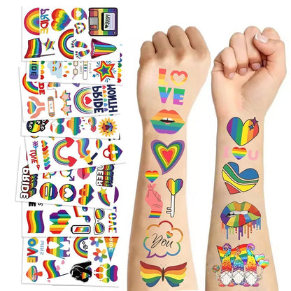 Rainbow Pride Temporary Tattoos - 10 pages