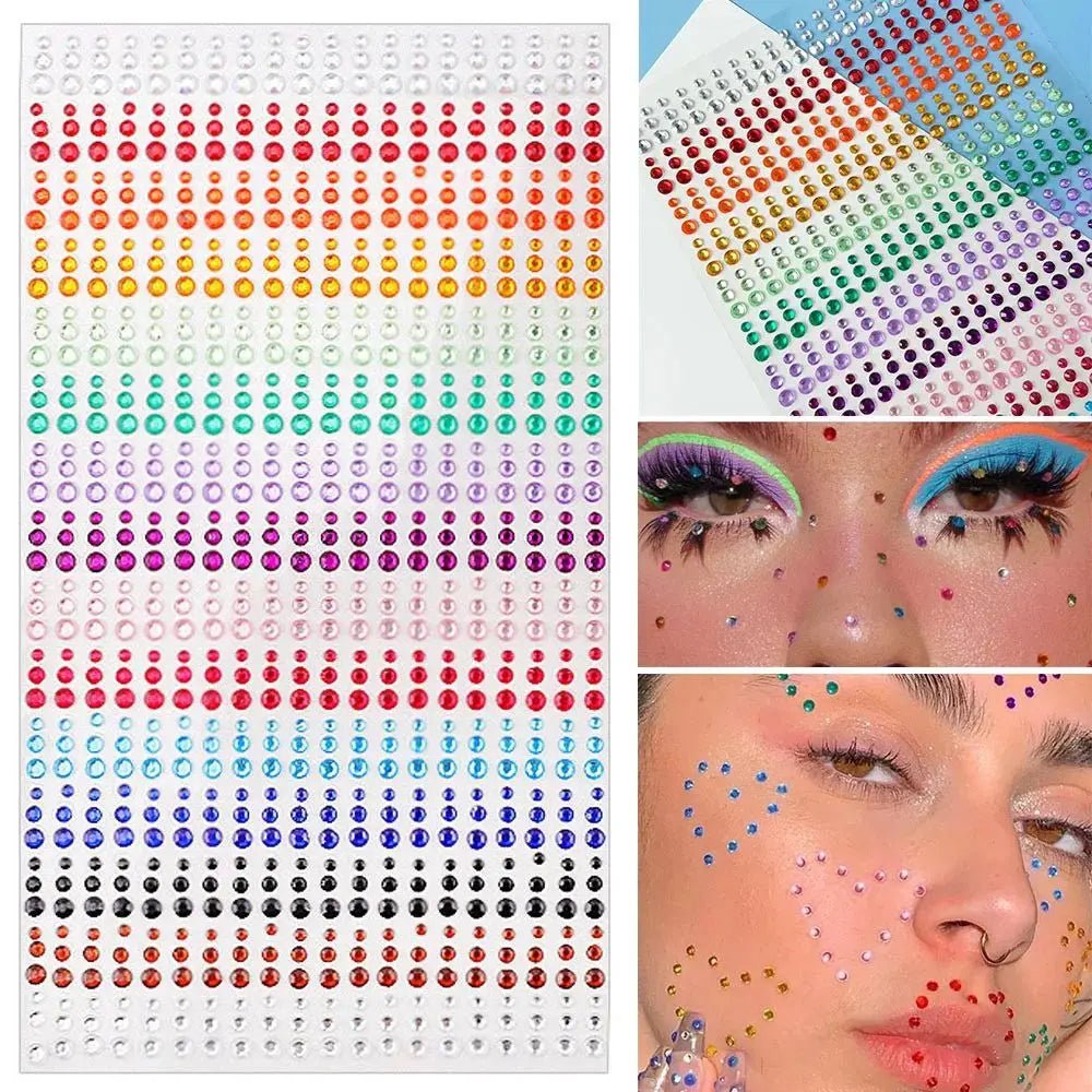 Rainbow Rhinestones - adhesive, bulk pack