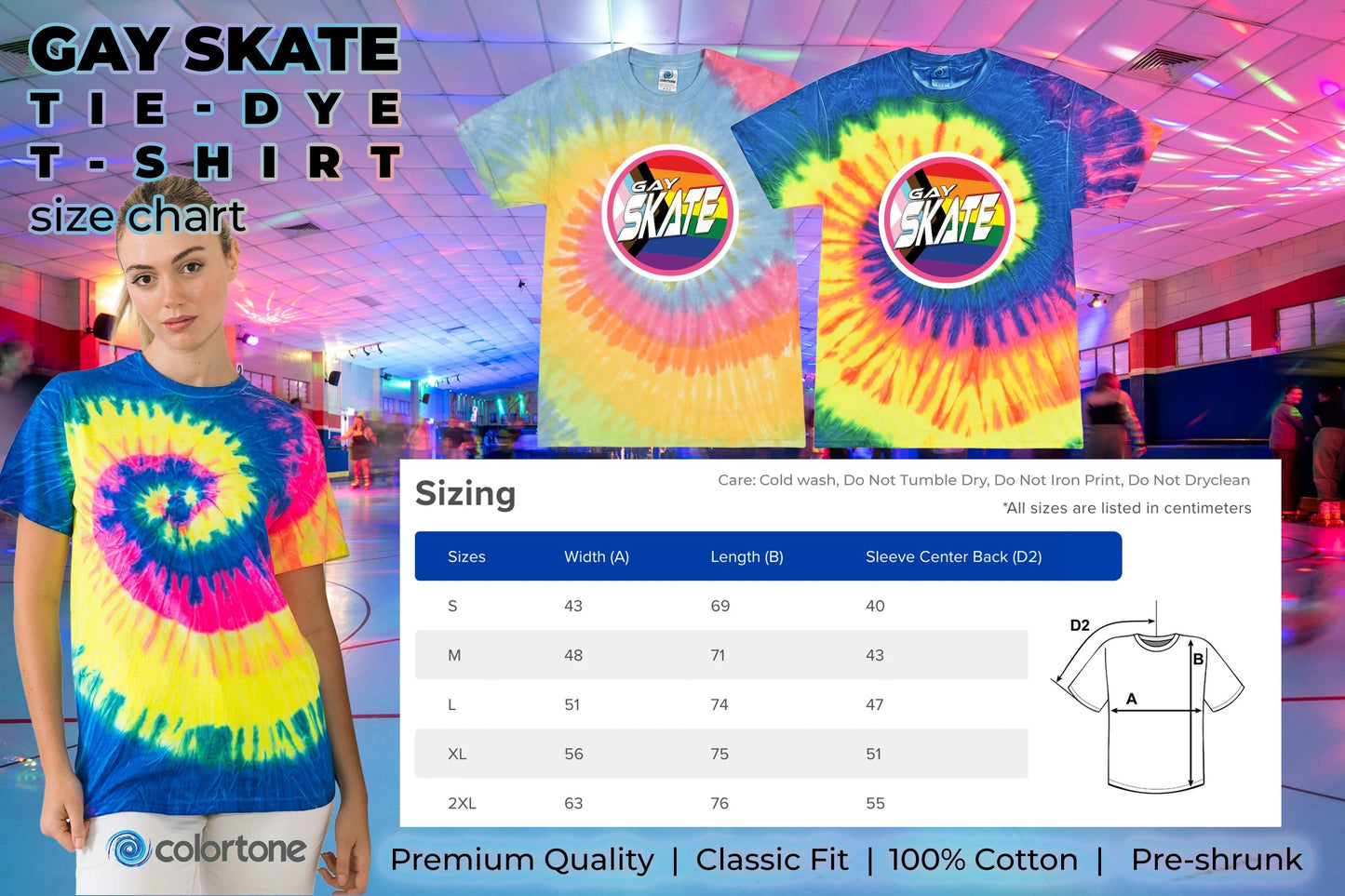 Rainbow Sunflower - Fluro or Tie Dye Local hand printed t-shirt