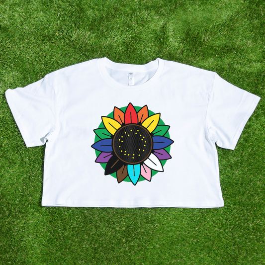 Rainbow Sunflower invisible disability  White AS Colour WO crop t-shirt
